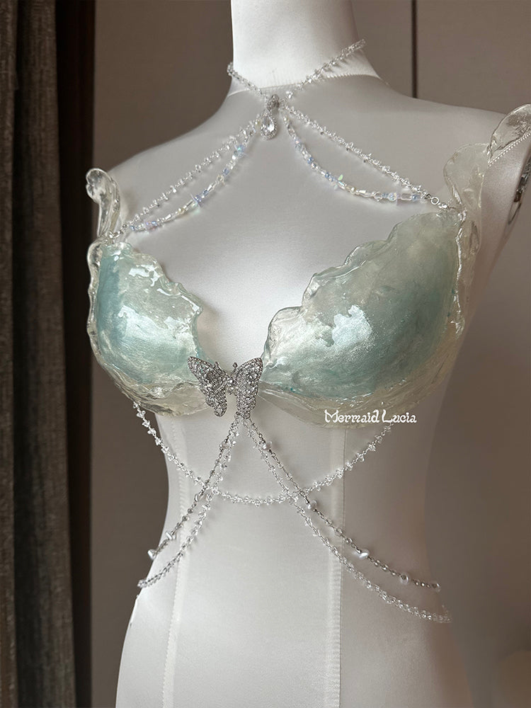 DIY Mermaid Inspired Rave Bra • Embellished with Pearls