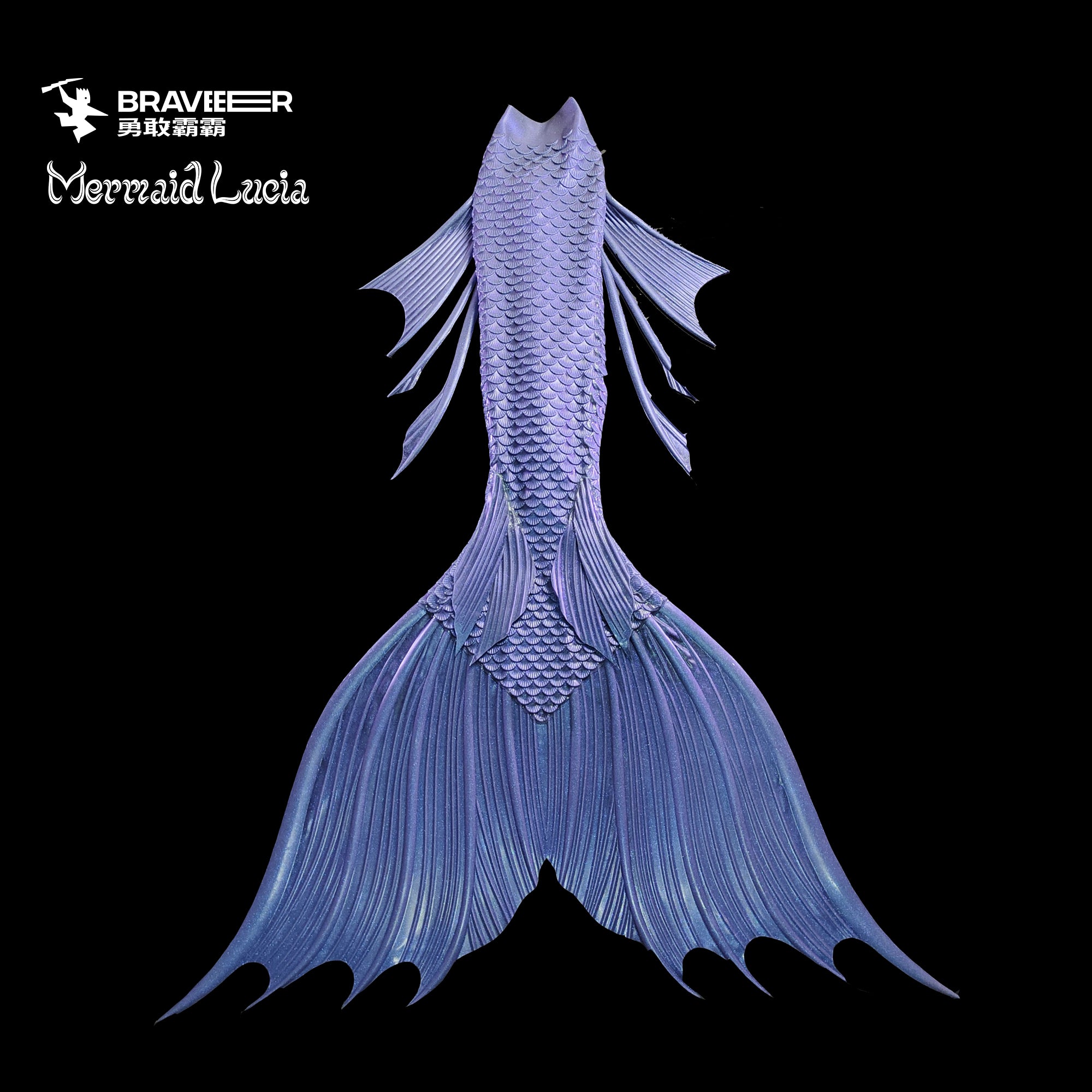 36 Fairytale Series Ultralight Silicone Mermaid Merman Tail Silver Pur