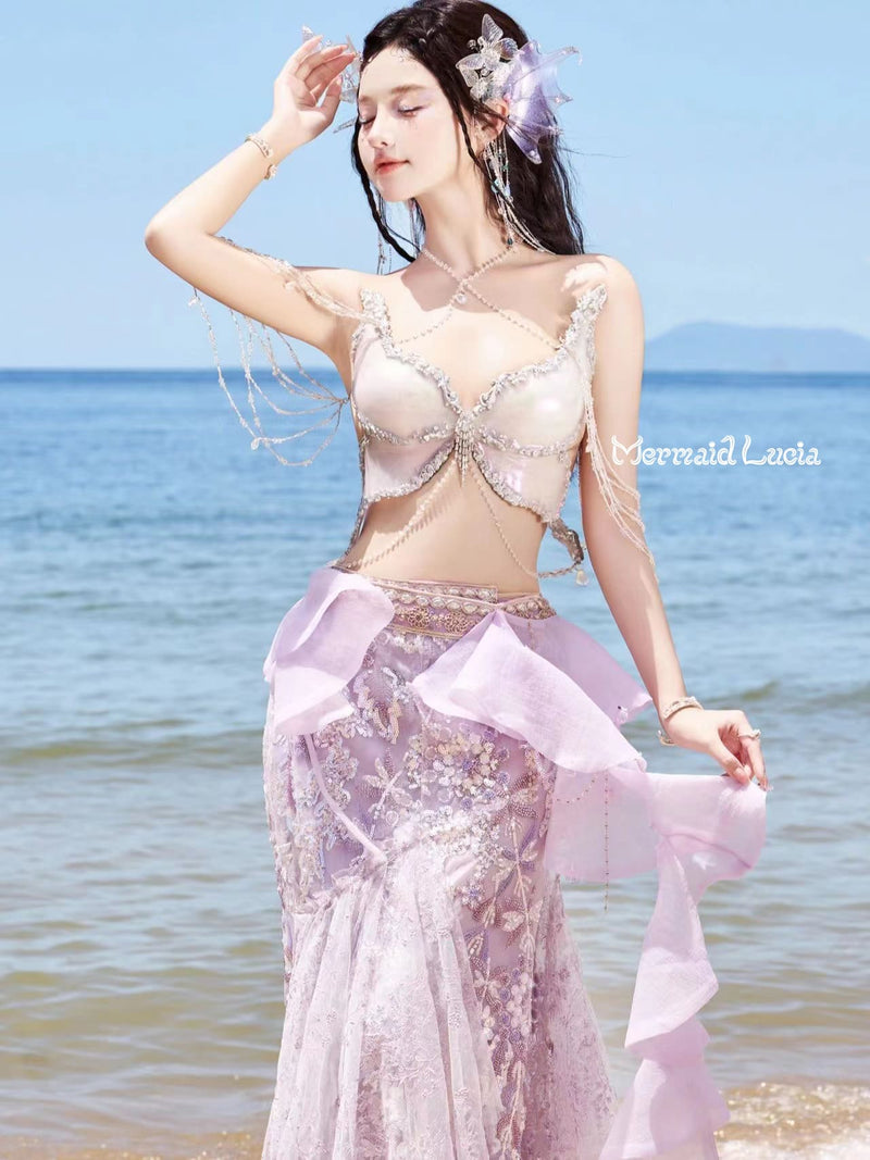 Custom Mermaid Bra, Purple Mermaid Bra, Custom Mermaid Bra Made to