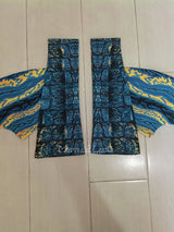 Crocodile print fishtail dark blue illusion suit