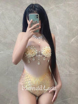 Mermaid Mystery Pearl Rhinestone Bodysuit