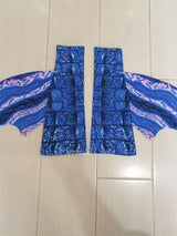 Crocodile print fabric fishtail blue magic pattern suit