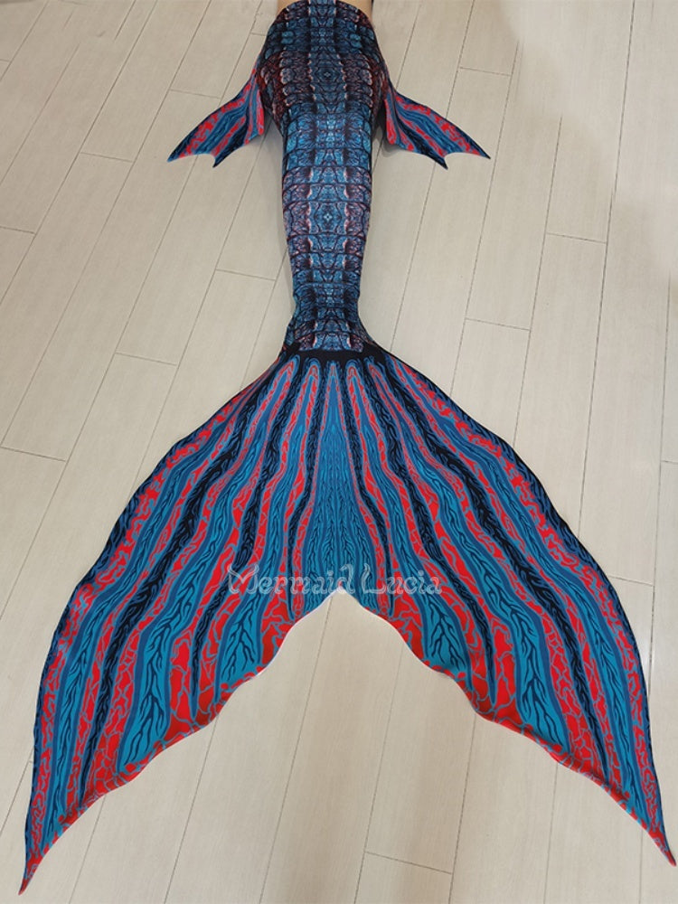 Crocodile print fishtail blue fantasy suit