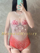 Mermaid Mystery Pearl Rhinestone Bodysuit