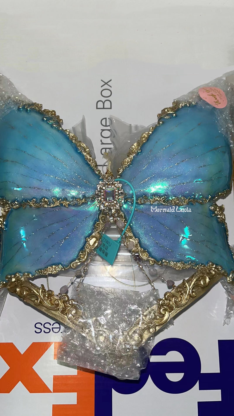 Waterlily Butterfly Resin Mermaid Corset Bra Top Cosplay Costume Paten