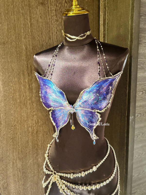 Starlit Enchanted Butterfly Resin Mermaid Corset Bra Top Cosplay Costume Patent-Protected