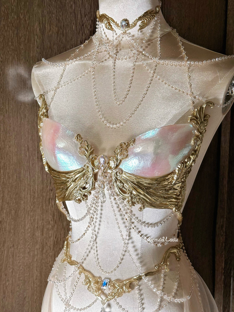 Noblewoman Resin Porcelain Mermaid Corset Bra Top Cosplay Costume Pate
