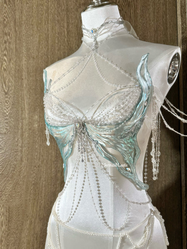 Bleeding Gothic Wings Resin Mermaid Corset Bra Top Cosplay Costume  Patent-Protected