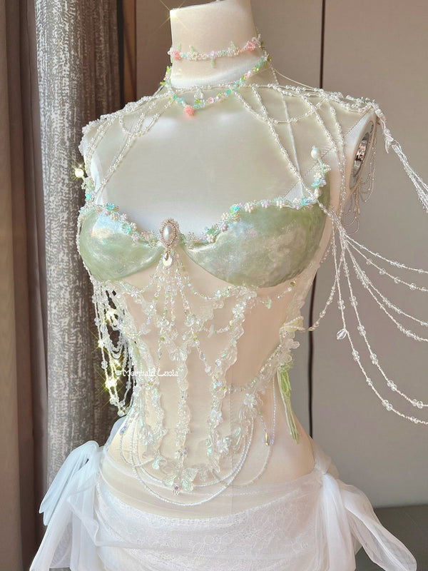 Aphrodite Garland Resin Porcelain Mermaid Corset Bra Top Cosplay Costume Patent-Protected