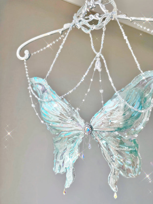 Light Green Butterfly Ballet Dream Resin Mermaid Corset Bra Top Cosplay Costume Patent-Protected