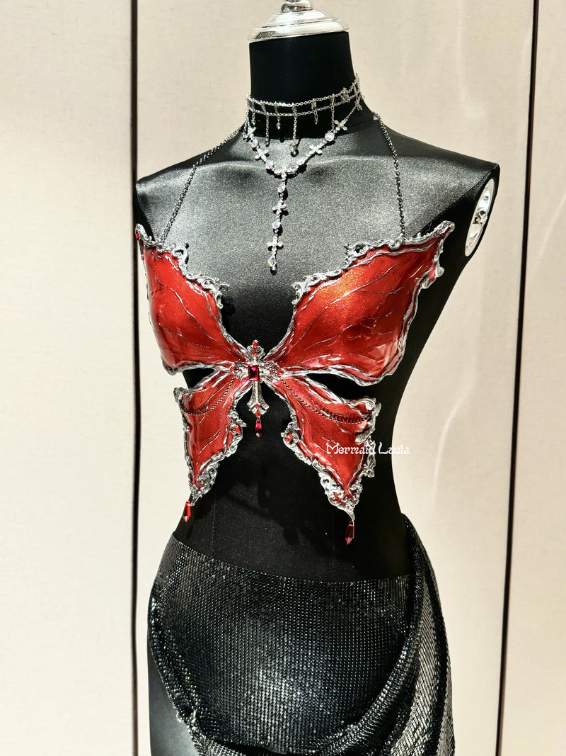 Crimson Valkyrie Resin Porcelain Mermaid Corset Bra Top Cosplay Costume Patent-Protected