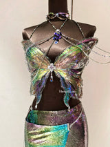 Metallic Color Butterfly Ballet Dream Resin Mermaid Corset Bra Top Cosplay Costume Patent-Protected