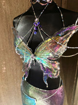 Metallic Color Butterfly Ballet Dream Resin Mermaid Corset Bra Top Cosplay Costume Patent-Protected