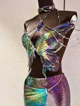 Metallic Color Butterfly Ballet Dream Resin Mermaid Corset Bra Top Cosplay Costume Patent-Protected