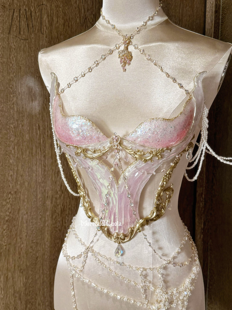 Magic Princess Resin Mermaid Corset Bra Top Cosplay Costume Patent-Pro