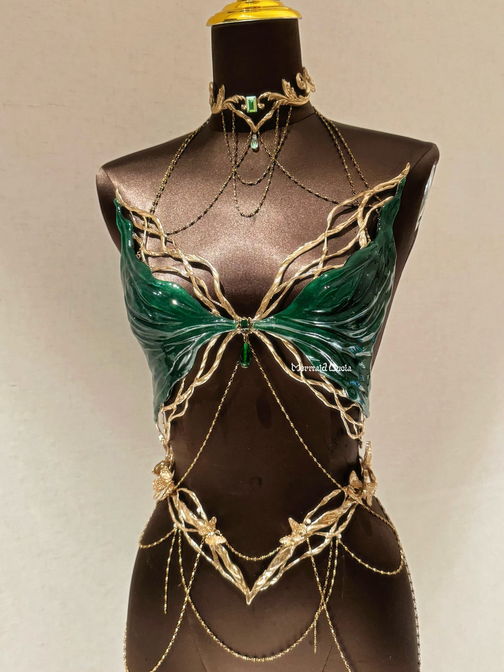 Light Green Siren Tears Resin Mermaid Corset Bra Top Cosplay Costume  Patent-Protected - AliExpress