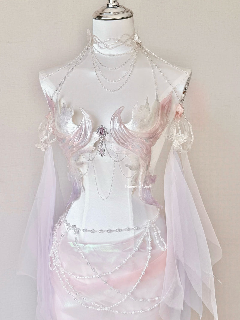 Celestial Grace Resin Porcelain Mermaid Corset Bra Top Cosplay Costume Patent-Protected