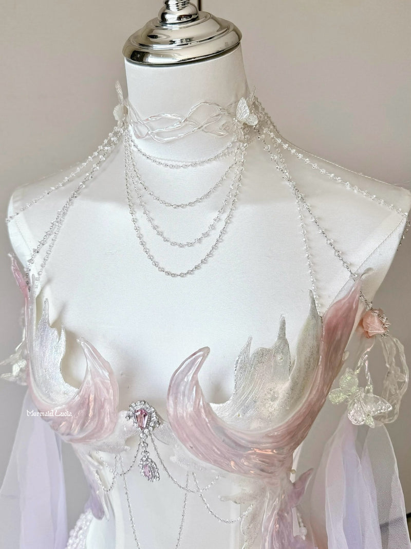 Celestial Grace Resin Porcelain Mermaid Corset Bra Top Cosplay Costume Patent-Protected