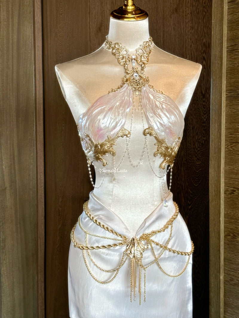 Regal Empress Resin Porcelain Mermaid Corset Bra Top Cosplay Costume Patent-Protected