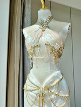 Regal Empress Resin Porcelain Mermaid Corset Bra Top Cosplay Costume Patent-Protected