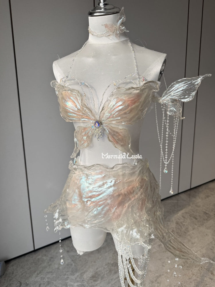 Iridescent Fairy Attire Resin Corset Bra Top Cosplay Costume Patent-Protected