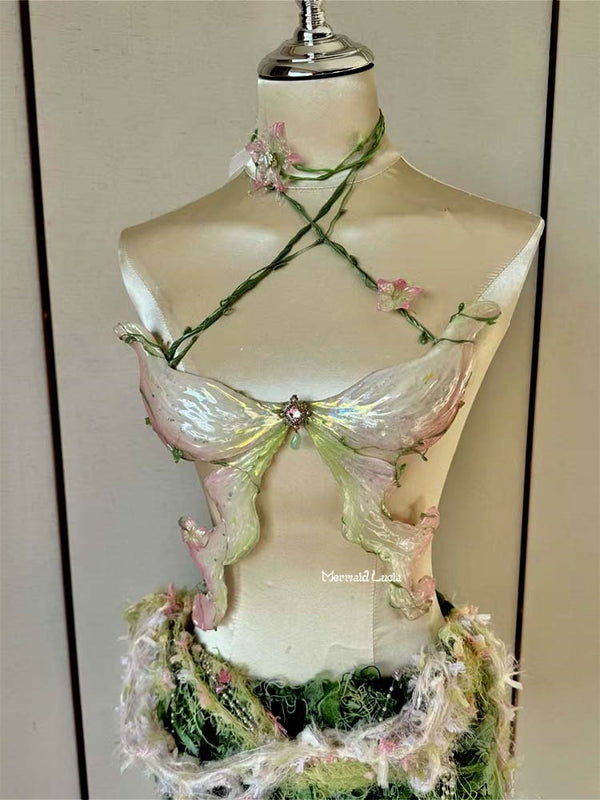 Nature Sprite Blossom Fairy Resin Mermaid Corset Bra Top Cosplay Costume Patent-Protected