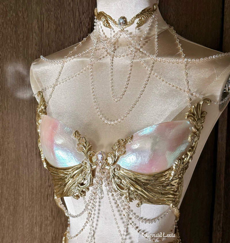 Glistening Seashell Princess Resin Mermaid Corset Bra Top Cosplay Costume  Patent-Protected