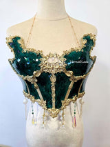 Dark Green Jadeite Resin Top Costume Patent-Protected