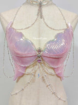 Light pink pearlescent jellyfish resin top costume patent-protected