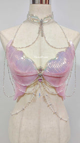 Light pink pearlescent jellyfish resin top costume patent-protected