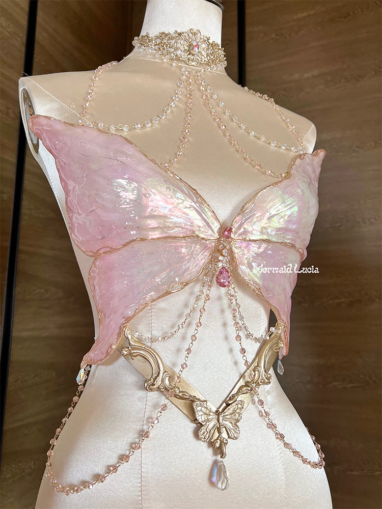 Pink Castle Mistress Resin Mermaid Corset Bra Top Cosplay Costume Patent-Protected