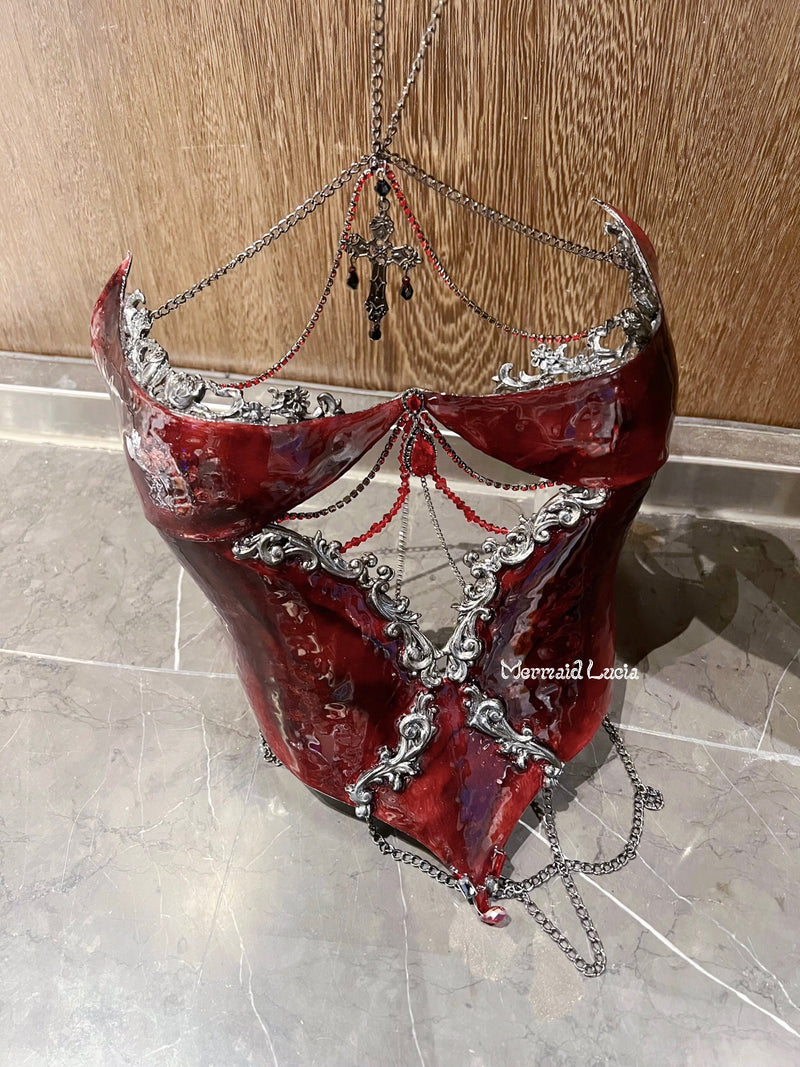Bleeding Gothic Wings Resin Mermaid Corset Bra Top Cosplay Costume  Patent-Protected