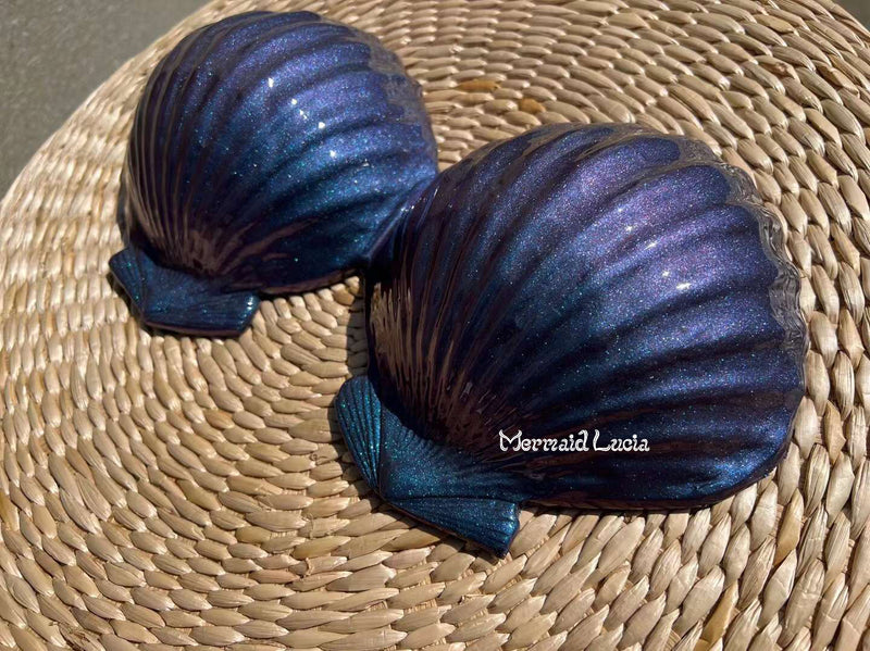 Mermaid Silicone Shell Bra Style 7 Metallic Auroral Color Top Costume