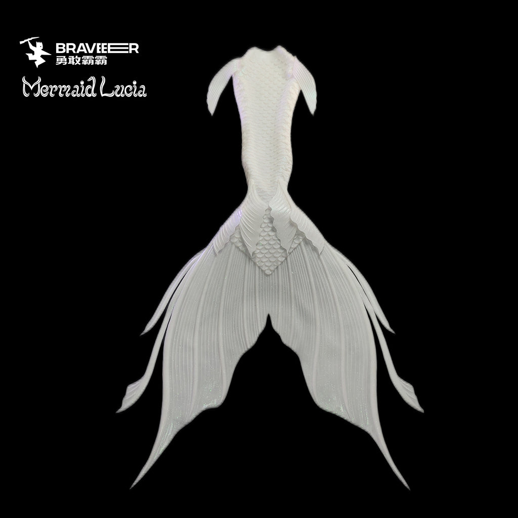 58 Ocean Dreams Series Ultralight Silicone Mermaid Merman Tail Pure White